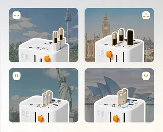 TESSAN USB-C Reisadapter 2500W Universeel VS UK Japan Australië — miniatuur 3