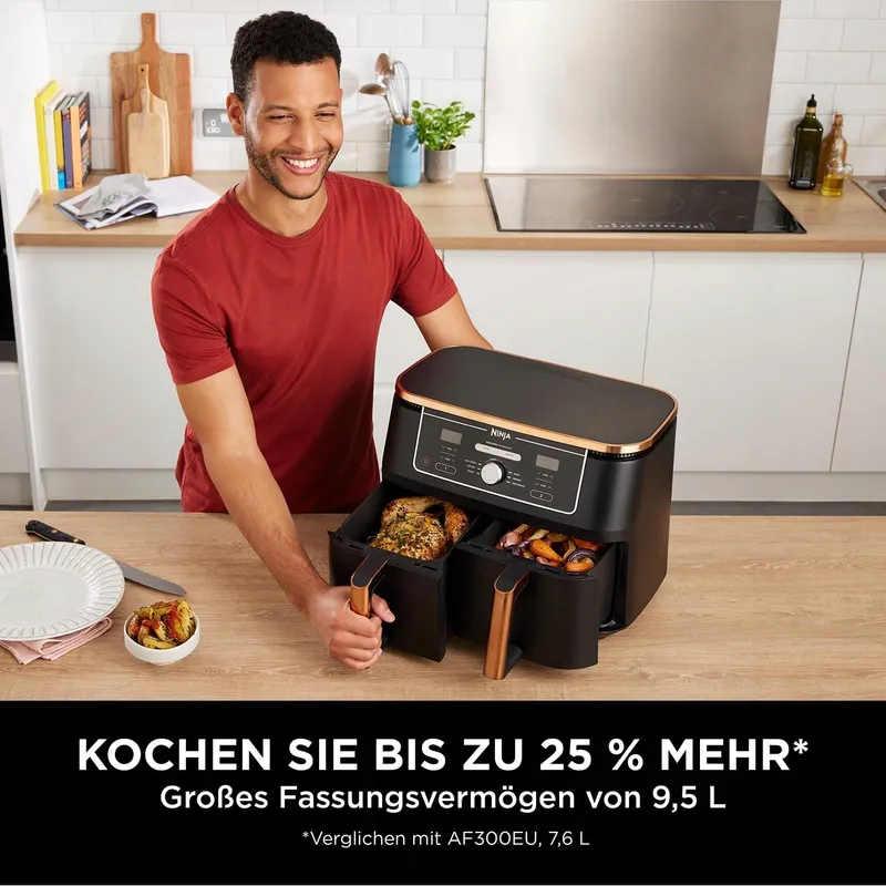 NINJA Foodi MAX Dual Zone Airfryer 9,5L 2 Laden Vaatwasserbestendig — foto 5