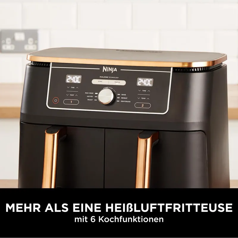 NINJA Foodi MAX Dual Zone Airfryer 9,5L 2 Laden Vaatwasserbestendig — foto 3