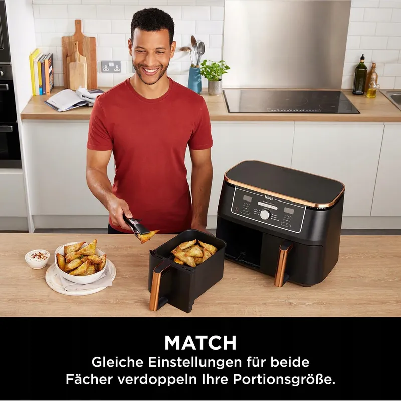 NINJA Foodi MAX Dual Zone Airfryer 9,5L 2 Laden Vaatwasserbestendig — foto 6