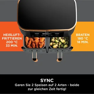 NINJA Foodi MAX Dual Zone Airfryer 9,5L 2 Laden Vaatwasserbestendig — miniatuur 4