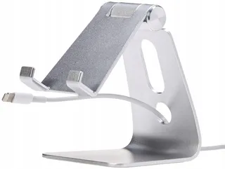 Basics Verstelbare Telefoonstandaard iPhone Android Zilver — miniatuur 3