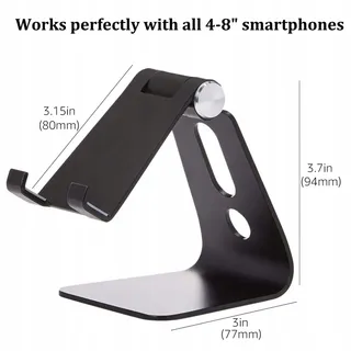 Basics Verstelbare Telefoonstandaard iPhone Android Zilver — miniatuur 15