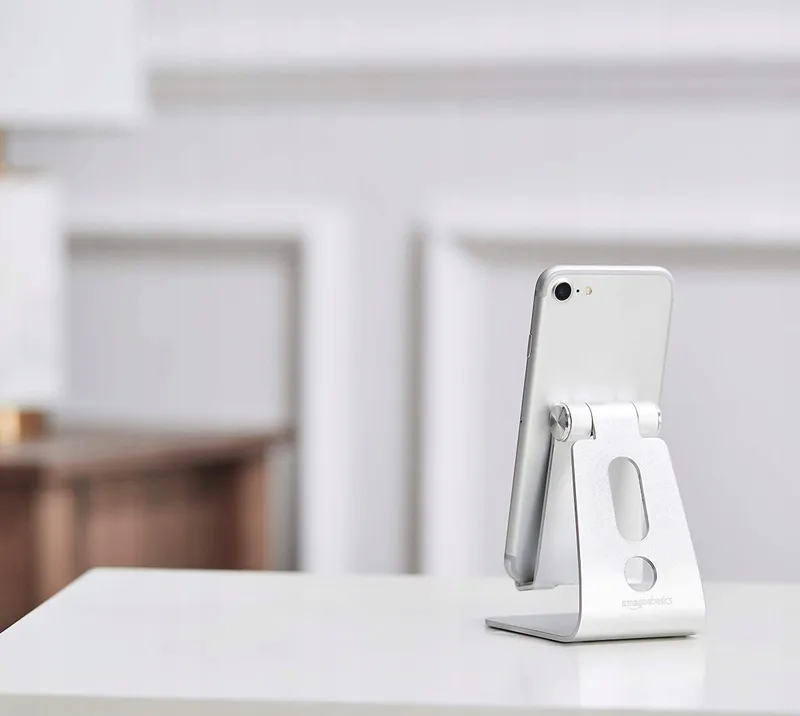 Basics Verstelbare Telefoonstandaard iPhone Android Zilver — foto 8