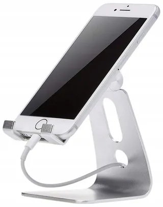 Basics Verstelbare Telefoonstandaard iPhone Android Zilver — miniatuur 2