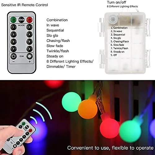 Globe Lichtketting Waterdicht 60 LED 7M Kerstverlichting — foto 7