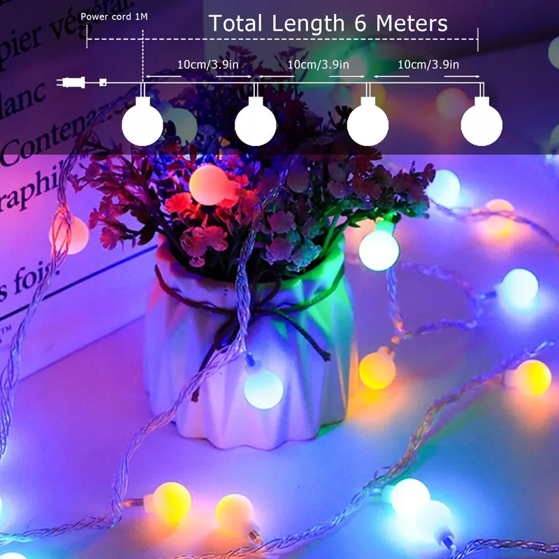 Globe Lichtketting Waterdicht 60 LED 7M Kerstverlichting — foto 5