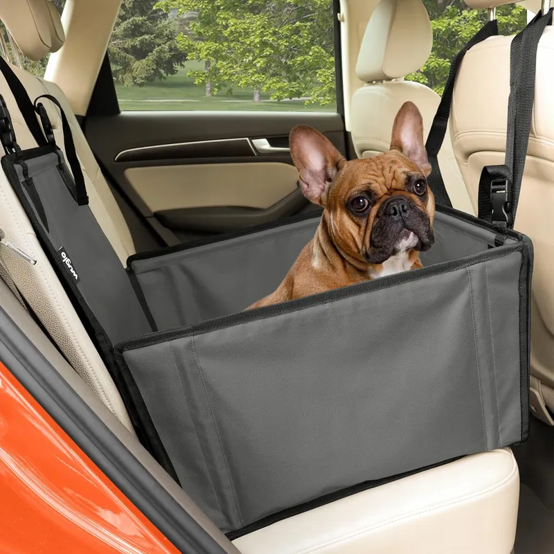 WUGLO Waterdichte Autostoel Hond Verstelbaar Grijs S — foto 1