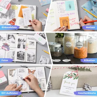 PRAOAHEI Mini Thermische Printer Bluetooth Foto's Notities Roze — miniatuur 8