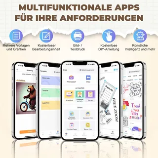 PRAOAHEI Mini Thermische Printer Bluetooth Foto's Notities Roze — miniatuur 5