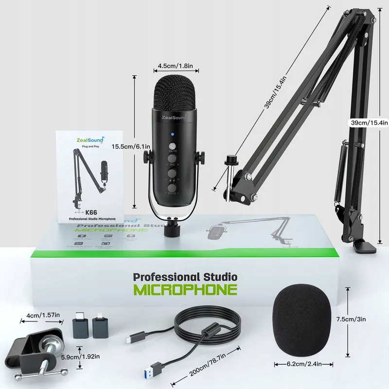 ZEALSOUND K66 USB Microfoon Gaming iPhone PC PS5 Mac — foto 7