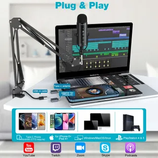 ZEALSOUND K66 USB Microfoon Gaming iPhone PC PS5 Mac — miniatuur 2