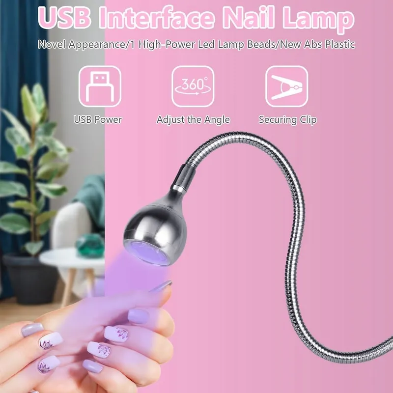 LOPHE Mini UV LED Nagellamp Flexibel met Clip Zilver — foto 5