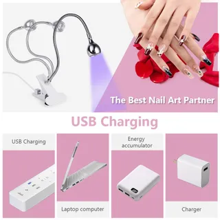 LOPHE Mini UV LED Nagellamp Flexibel met Clip Zilver — miniatuur 3