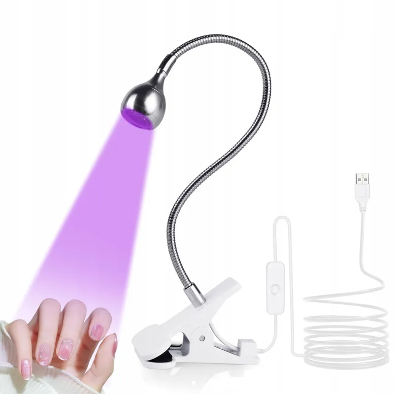 LOPHE Mini UV LED Nagellamp Flexibel met Clip Zilver — foto 1