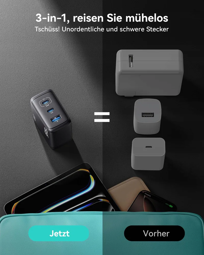 INIU 65W USB C Oplader met Kabel Snelladen iPhone iPad Samsung — foto 4