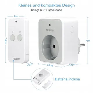 TESSAN Stopcontact Met Afstandsbediening 30m 3600W Magnetisch — miniatuur 8