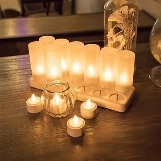 EXTSUD Vlamloze LED Kaarsen Met Laadstation 12 Stuks — miniatuur 4