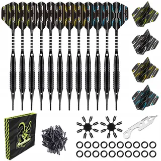 MAGERABBIT Plastic Darts Set 12 Stuks 16 Flights 50 Tips — miniatuur 1