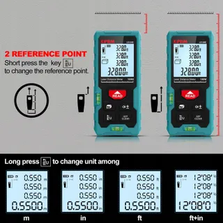 KIPRIM Laserafstandsmeter 100m Hoge Nauwkeurigheid LCD ft/m/in — miniatuur 3