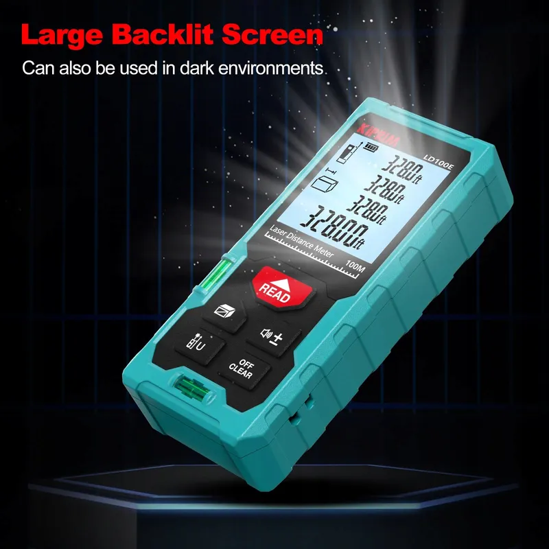 KIPRIM Laserafstandsmeter 100m Hoge Nauwkeurigheid LCD ft/m/in — foto 6