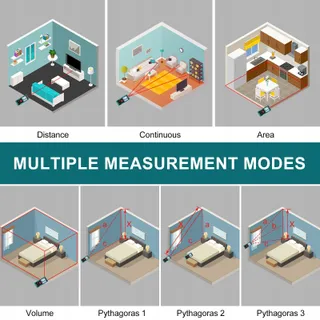 KIPRIM Laserafstandsmeter 100m Hoge Nauwkeurigheid LCD ft/m/in — miniatuur 2