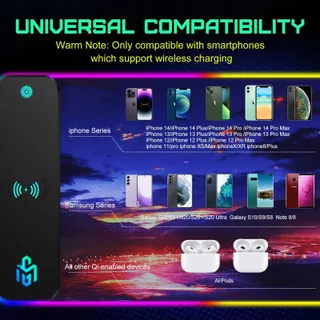GIM RGB Gaming Muismat LED Waterdicht Qi 15W — miniatuur 5