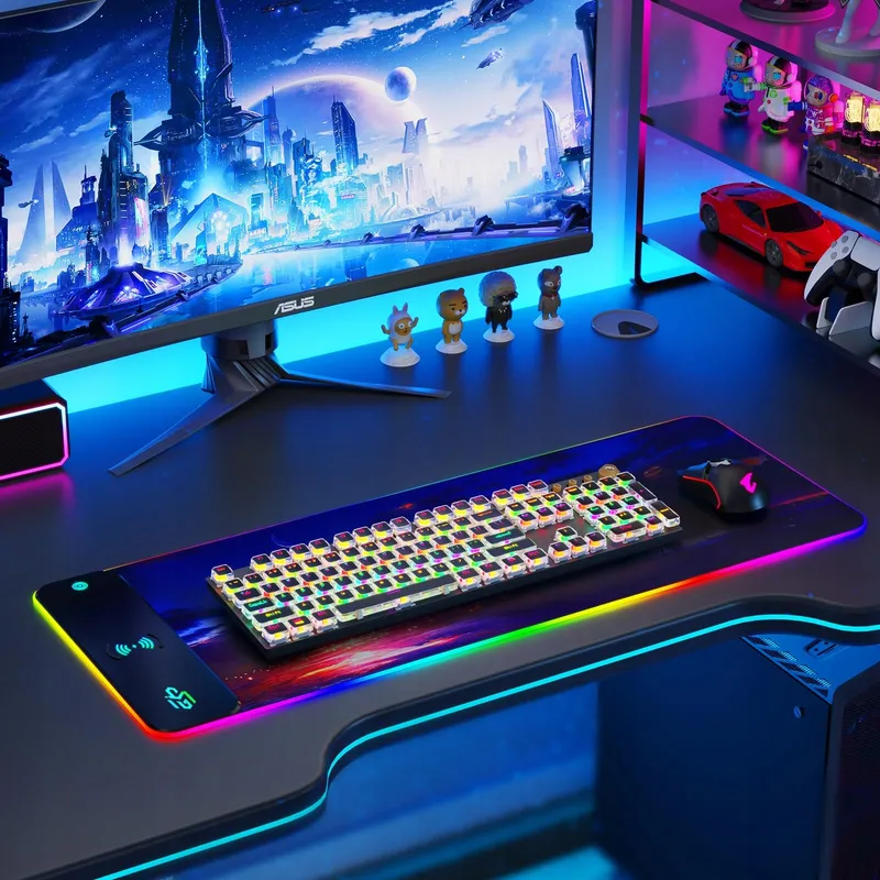GIM RGB Gaming Muismat LED Waterdicht Qi 15W — foto 6