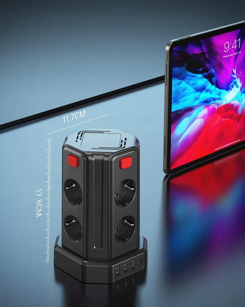 SAMERIVER Stekkerdoos Toren USB 13-in-1 — foto 1