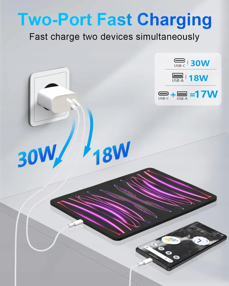 GCSTNN USB C Lader 30W 2 Poorten Snelladen Voor Google iPhone — foto 3