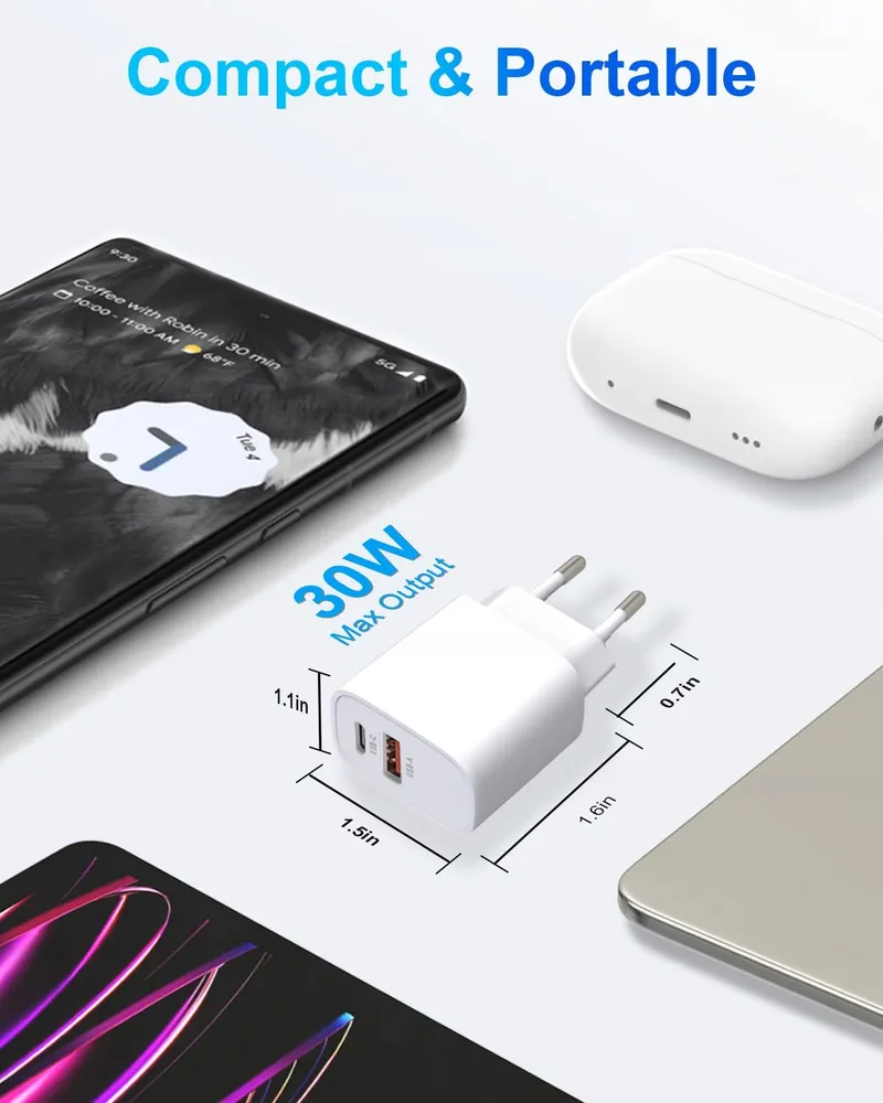 GCSTNN USB C Lader 30W 2 Poorten Snelladen Voor Google iPhone — foto 5