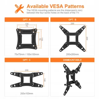 GRIFEMA TV Beugel 13-43 Inch 360 Verstelbaar tot 20kg VESA 200x200 — miniatuur 2