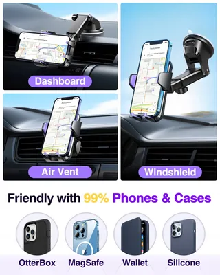 VANMASS Paarse Autohouder 4-in-1 iPhone Android — miniatuur 3