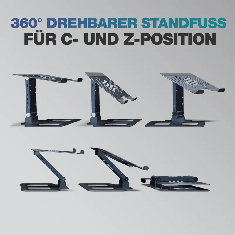 RELOOP Stand Hub Pro Aluminium Laptopstandaard Draaibaar — foto 3