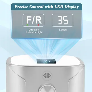 KREDIOO Nagelfrees 35000rpm Set LED 11 Opzetstukken Zilver — miniatuur 2