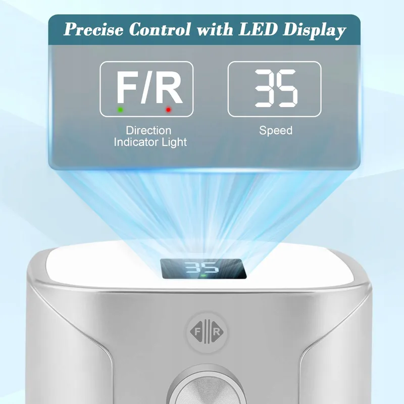 KREDIOO Nagelfrees 35000rpm Set LED 11 Opzetstukken Zilver — foto 2
