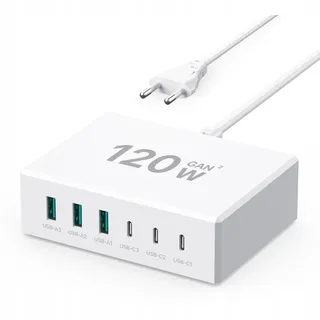 USB C Oplader 120W GaN 6 Poorten iPhone Android — miniatuur 1