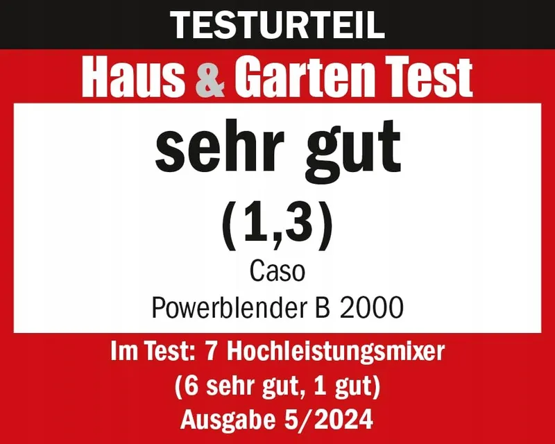 CASO PowerBlender B 2000 30000rpm Tritan BPA-Vrij 8 Messen Zwart — foto 2