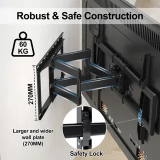 BONTEC TV Muurbeugel 37-85 Inch tot 60kg VESA 600x400mm — miniatuur 2