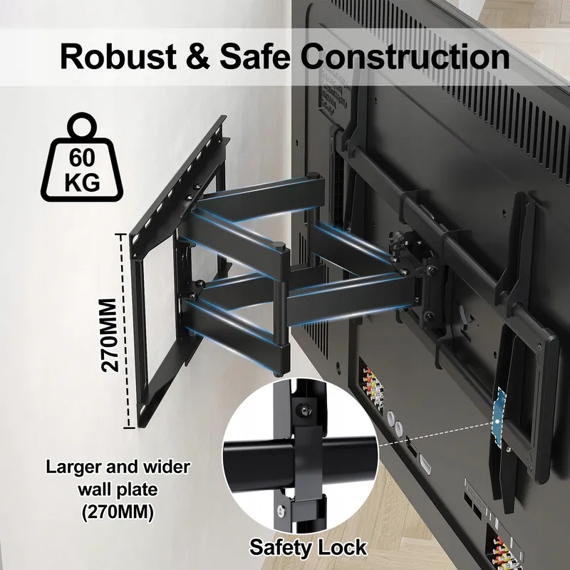 BONTEC TV Muurbeugel 37-85 Inch tot 60kg VESA 600x400mm — foto 2