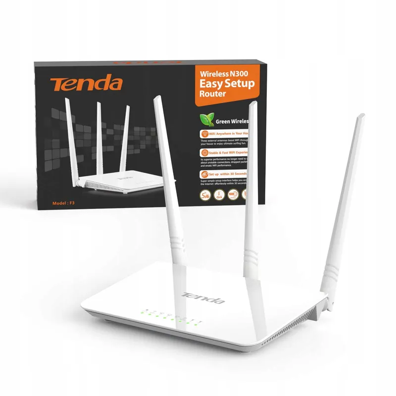 TENDA F3 N300 WLAN Router 300Mb/s 2.4GHz 3 Antennes LAN WAN — foto 1