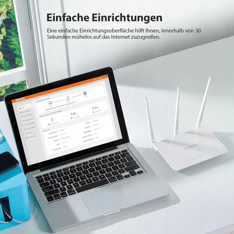 TENDA F3 N300 WLAN Router 300Mb/s 2.4GHz 3 Antennes LAN WAN — foto 6