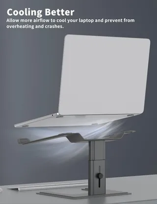 ALASHI Ergonomische Aluminium Laptopstandaard Verstelbare Hoogte Grijs — miniatuur 4