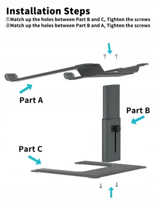 ALASHI Ergonomische Aluminium Laptopstandaard Verstelbare Hoogte Grijs — miniatuur 2