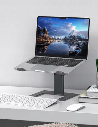ALASHI Ergonomische Aluminium Laptopstandaard Verstelbare Hoogte Grijs — miniatuur 7