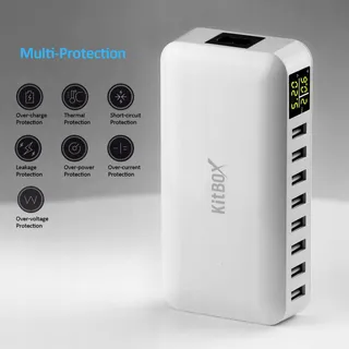 USB Oplader met LED Display 40W 8 Poorten — miniatuur 4