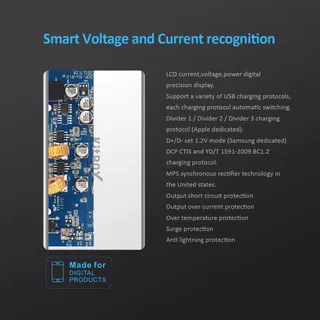 USB Oplader met LED Display 40W 8 Poorten — miniatuur 8