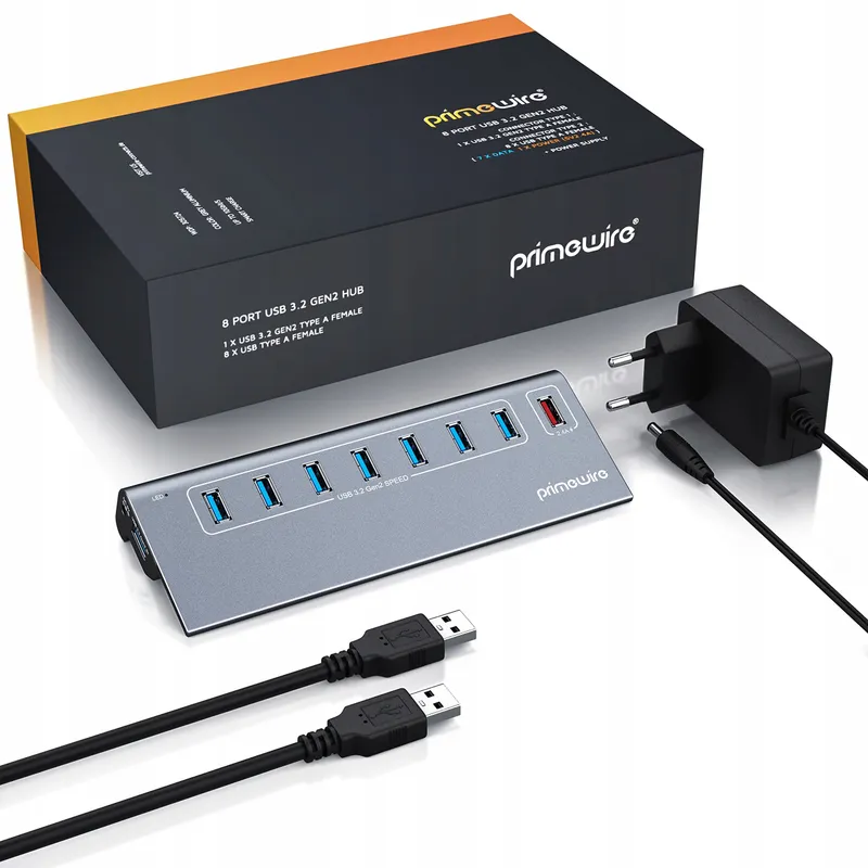 CSL 8-Poorts USB 3.2 Gen2 Hub 10Gbit/s Voeding PC Laptop Tablet — foto 7