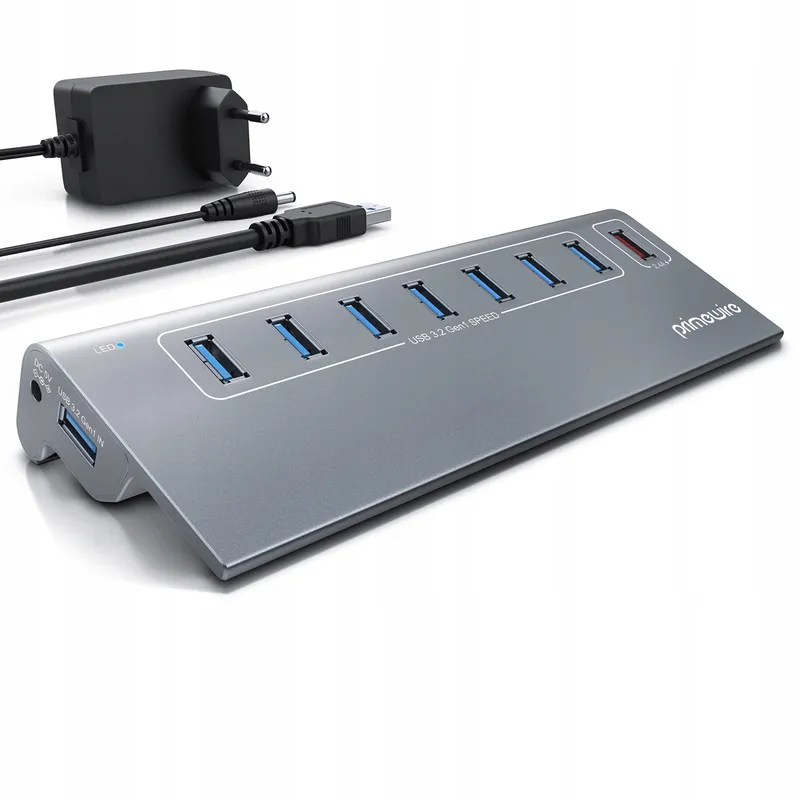 CSL 8-Poorts USB 3.2 Gen2 Hub 10Gbit/s Voeding PC Laptop Tablet — foto 1
