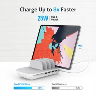 SOOPII Laadstation 70W 5-Poorts Draadloze Oplader 15W — miniatuur 3